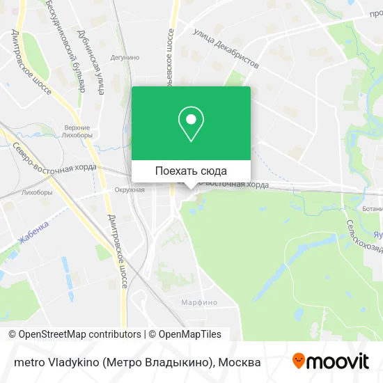 Карта metro Vladykino (Метро Владыкино)
