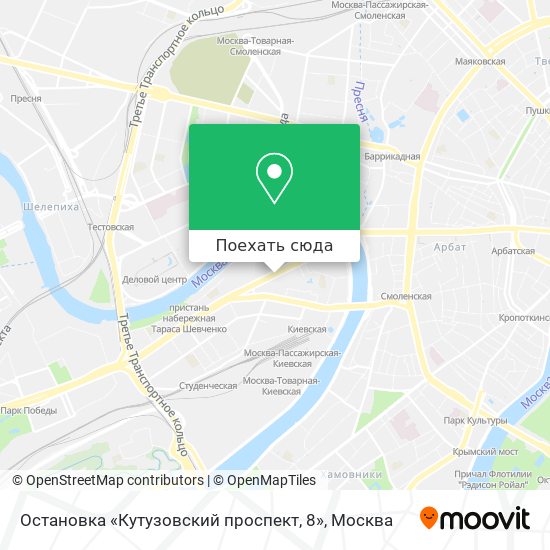 Карта Остановка «Кутузовский проспект, 8»
