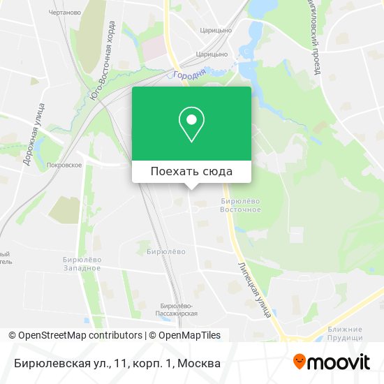 Карта Бирюлевская ул., 11, корп. 1