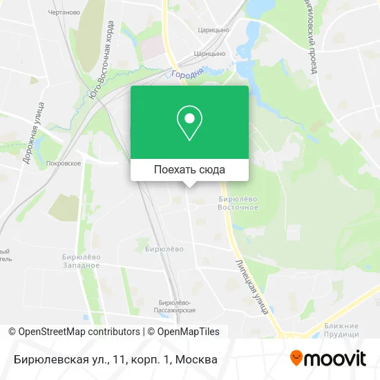 Карта Бирюлевская ул., 11, корп. 1