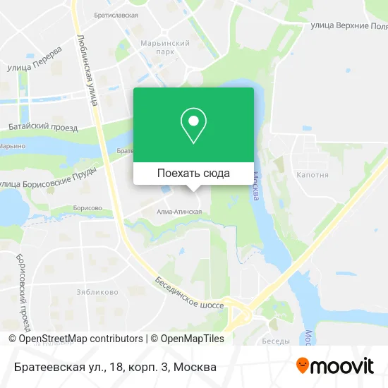 Карта Братеевская ул., 18, корп. 3