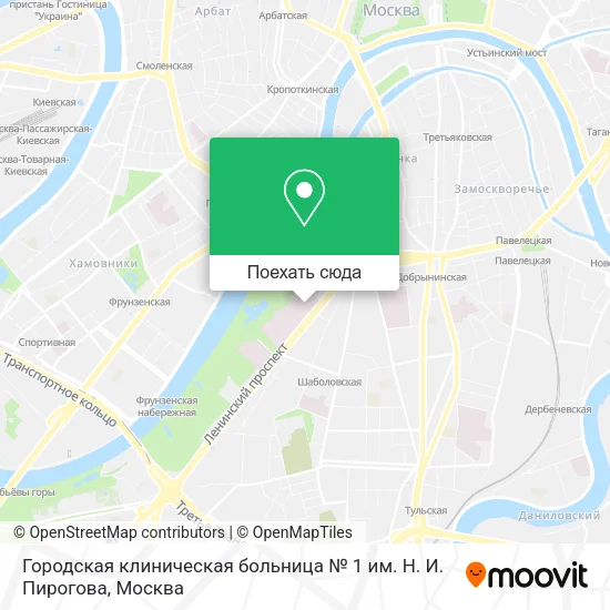 Карта Городская клиническая больница № 1 им. Н. И. Пирогова