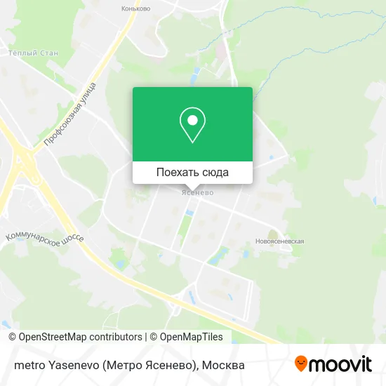Карта metro Yasenevo (Метро Ясенево)
