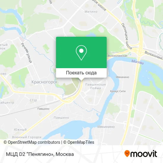 Карта МЦД D2 “Пенягино»