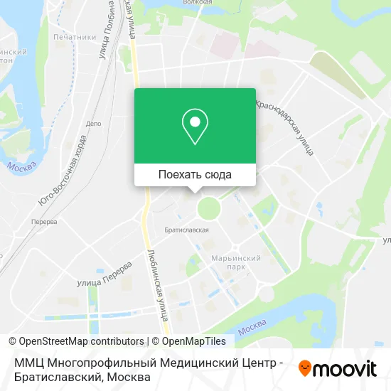 Карта ММЦ  Многопрофильный Медицинский Центр - Братиславский