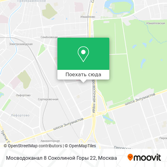 Карта Мосводоканал 8 Соколиной Горы 22