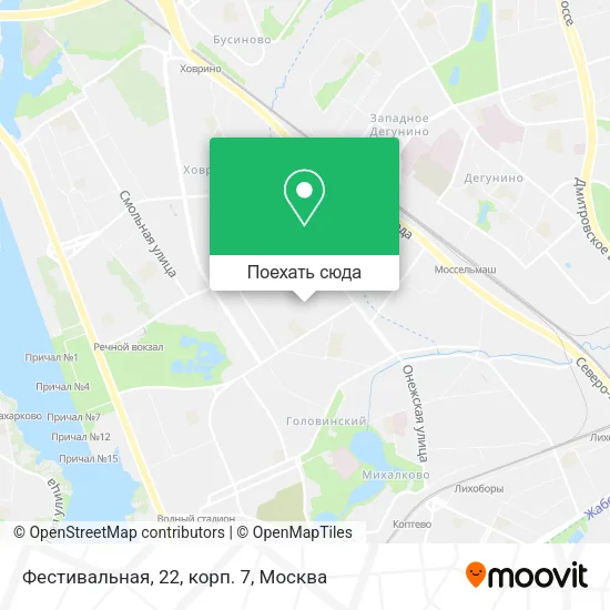 Карта Фестивальная, 22, корп. 7