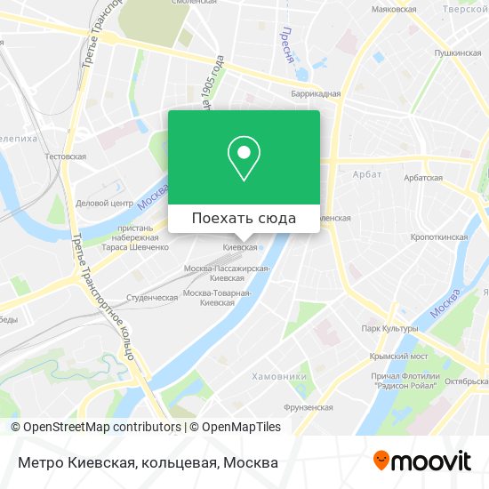 Карта Метро Киевская, кольцевая