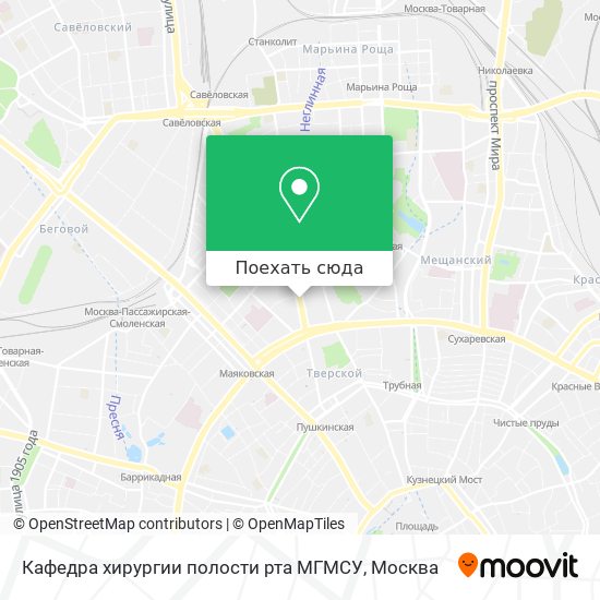 Карта Кафедра хирургии полости рта МГМСУ