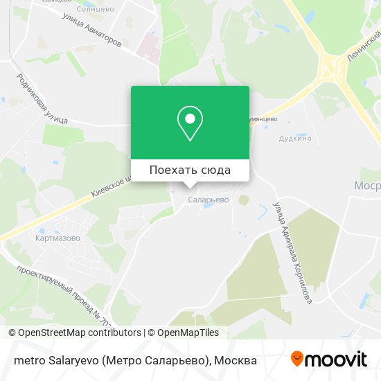 Карта metro Salaryevo (Метро Саларьево)