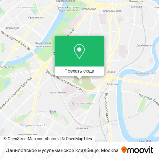Карта Даниловское мусульманское кладбище