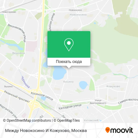 Карта Между Новокосино И Кожухово