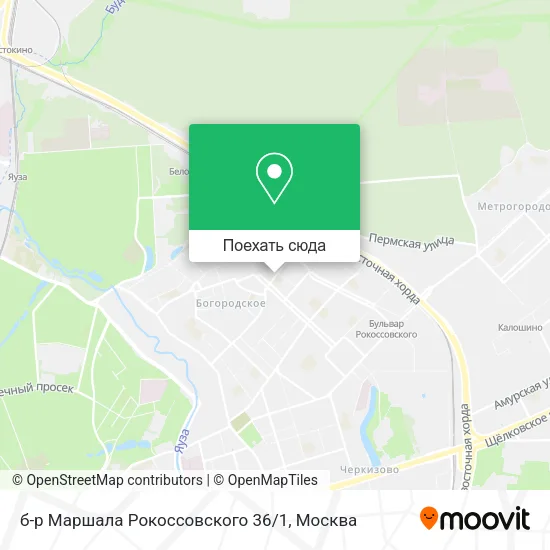 Карта б-р Маршала Рокоссовского 36/1