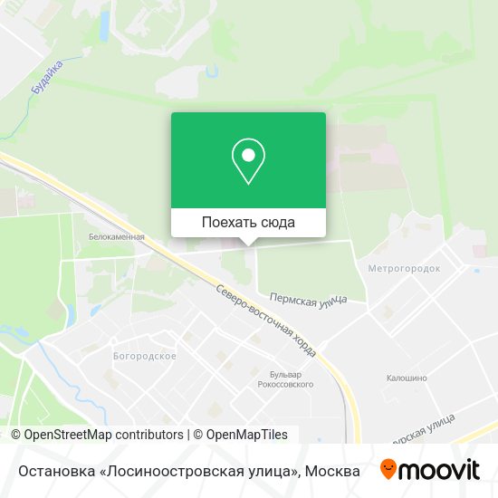 Карта Остановка «Лосиноостровская улица»