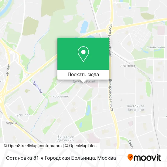 Карта Остановка 81-я Городская Больница
