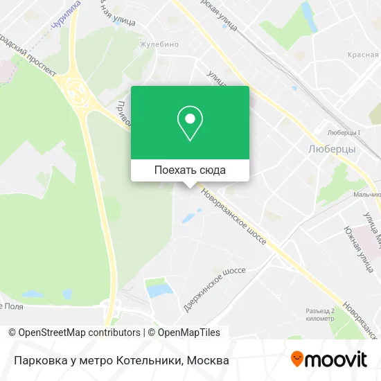 Карта Парковка у метро Котельники
