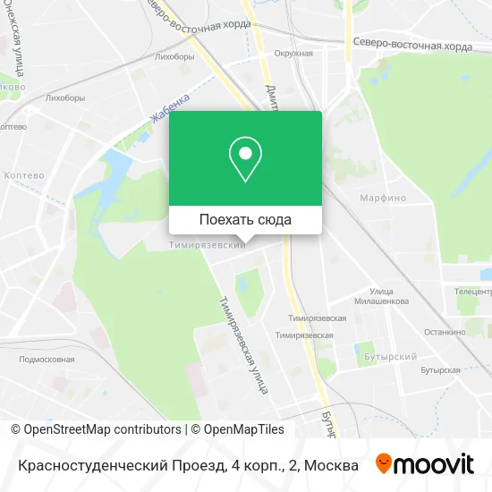 Карта Красностуденческий Проезд, 4 корп., 2