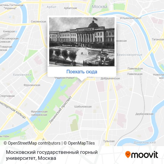 Карта Московский государственный горный университет