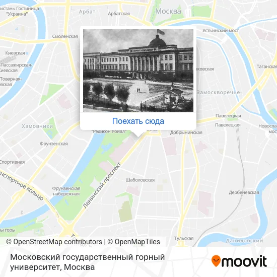 Карта Московский государственный горный университет