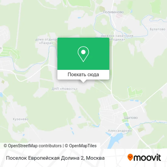 Карта Поселок Европейская Долина 2