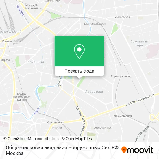 Карта Общевойсковая академия Вооруженных Сил РФ