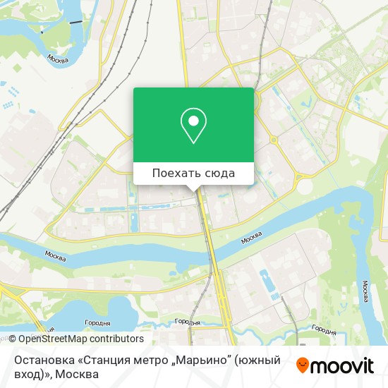 Карта Остановка «Станция метро „Марьино” (южный вход)»