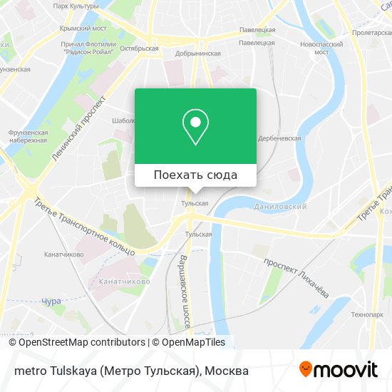 Карта metro Tulskaya (Метро Тульская)