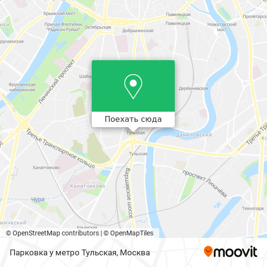 Карта Парковка у метро Тульская