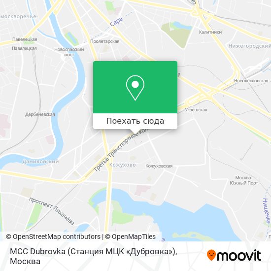 Карта MCC Dubrovka (Станция МЦК «Дубровка»)
