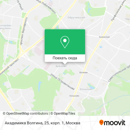 Карта Академика Волгина, 25, корп. 1