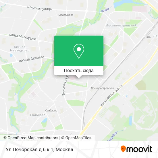 Карта Ул Печорская д 6 к 1