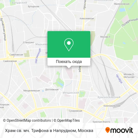 Карта Храм св. мч. Трифона в Напрудном