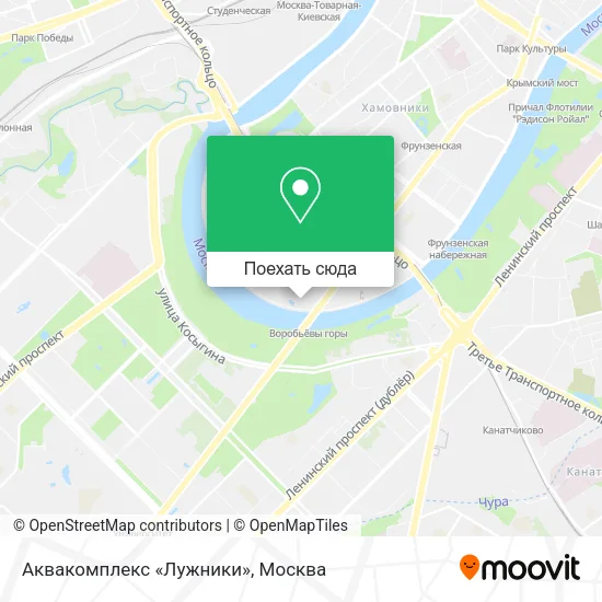Карта Аквакомплекс «Лужники»