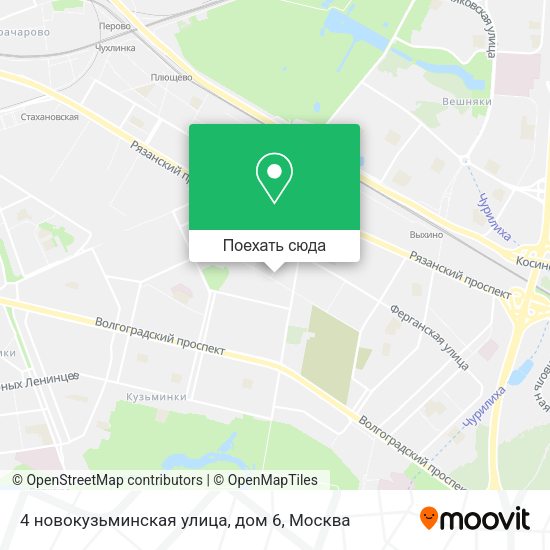 Карта 4 новокузьминская улица, дом 6