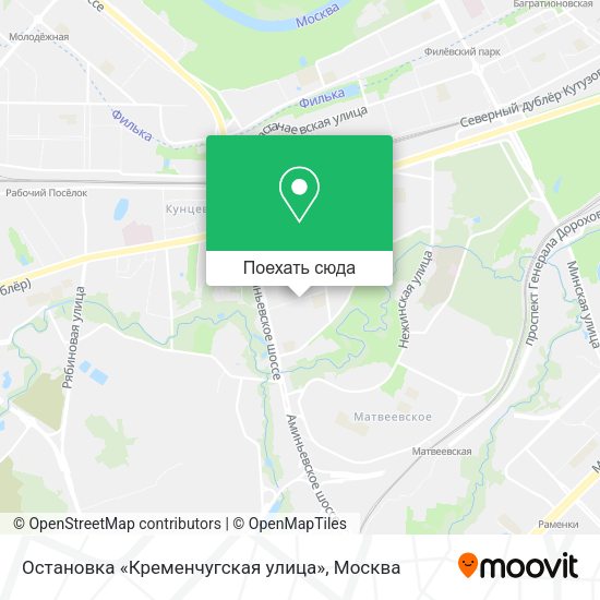 Карта Остановка «Кременчугская улица»