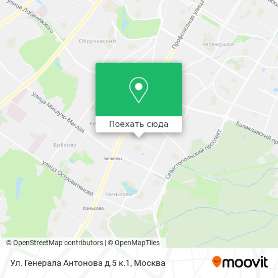 Карта Ул. Генерала Антонова д.5 к.1