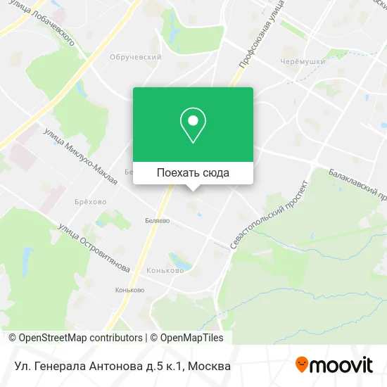 Карта Ул. Генерала Антонова д.5 к.1
