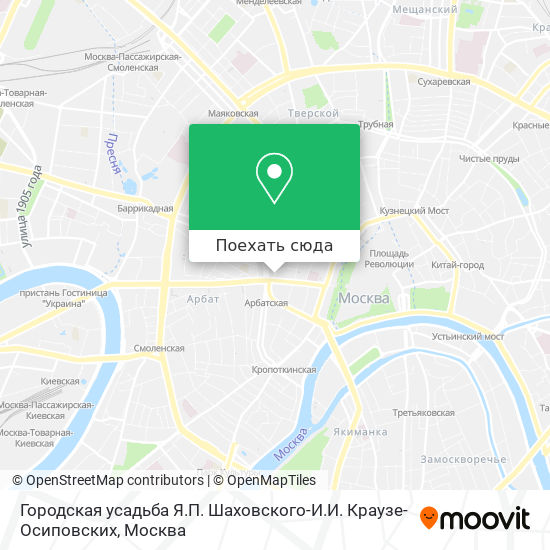 Карта Городская усадьба Я.П. Шаховского-И.И. Краузе-Осиповских