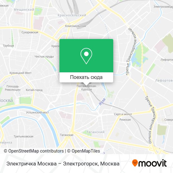 Карта Электричка Москва – Электрогорск