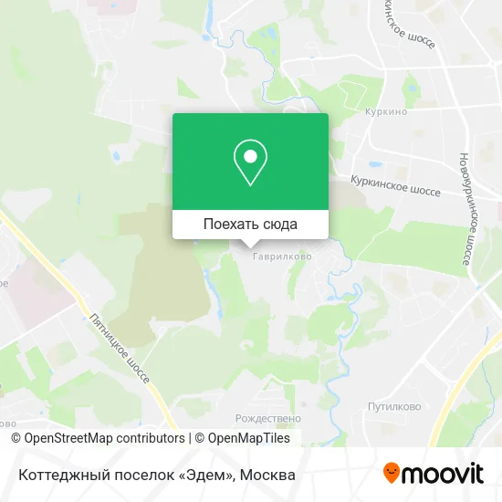 Карта Коттеджный поселок «Эдем»