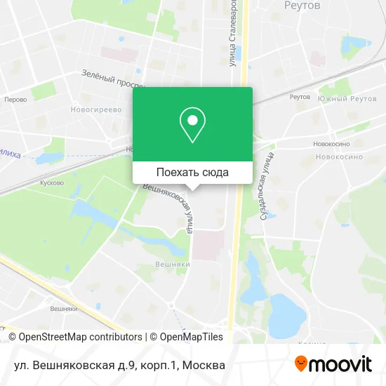 Карта ул. Вешняковская д.9, корп.1