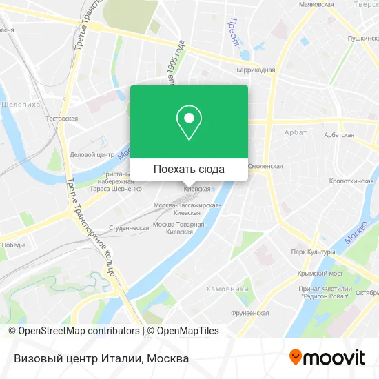 Карта Визовый центр Италии