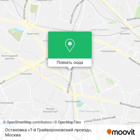 Карта Остановка «1-й Грайвороновский проезд»