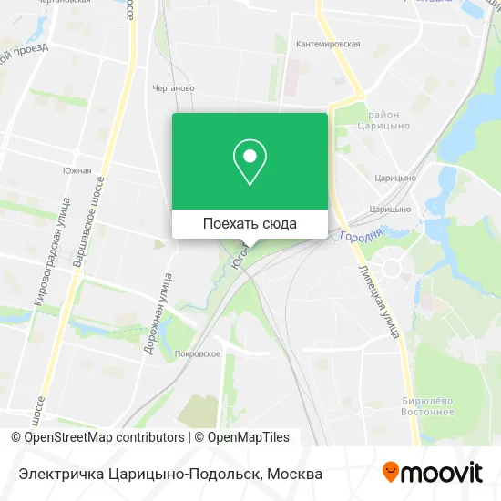 Карта Электричка Царицыно-Подольск