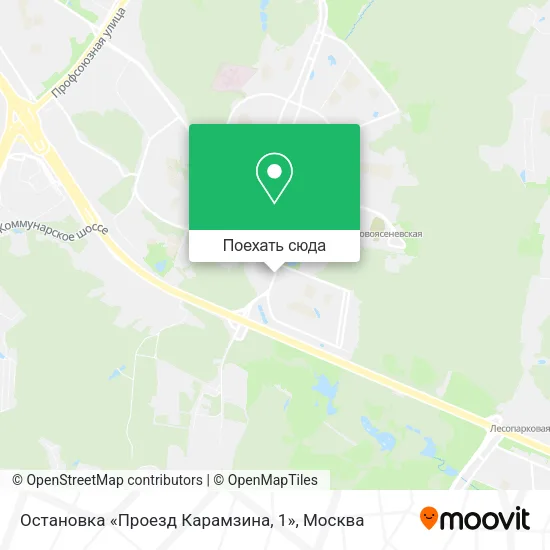 Карта Остановка «Проезд Карамзина, 1»