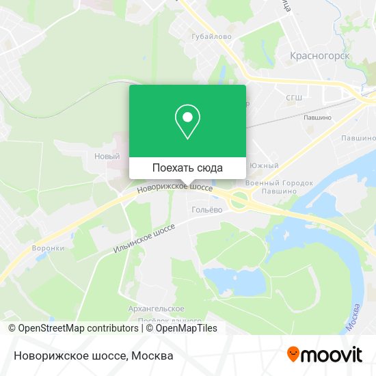 Карта Новорижское шоссе