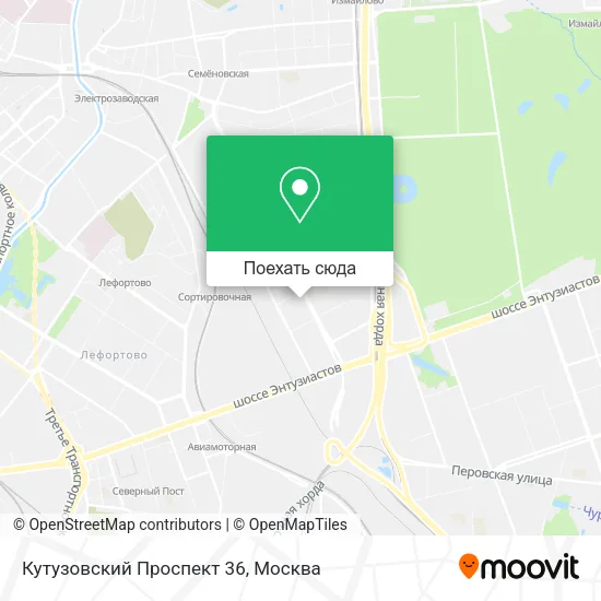 Карта Кутузовский Проспект 36
