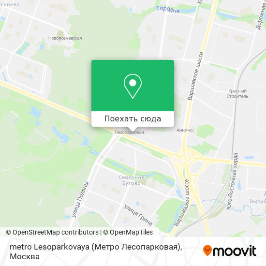 Карта metro Lesoparkovaya (Метро Лесопарковая)