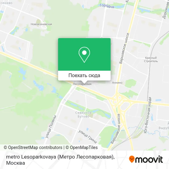 Карта metro Lesoparkovaya (Метро Лесопарковая)