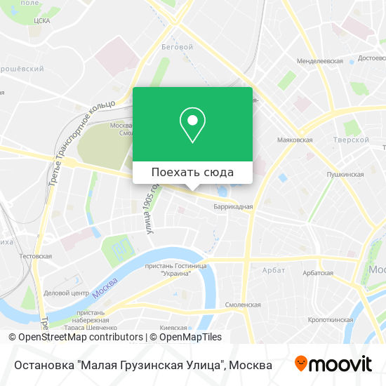 Карта Остановка "Малая Грузинская Улица"